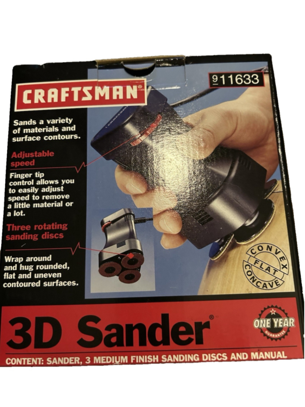 Craftsman 3D Sander Model 911633 3 Rotating Sanding Disks